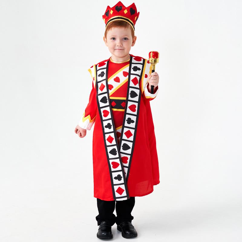 Red King of Spades Halloween Costume - Kids' Fairy Tale Role-Play Outfit