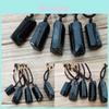 Colier Pandantiv Elegant din Cristal de Turmalină Neagră Brută (Schorl) cu Linii Naturale Distinctive