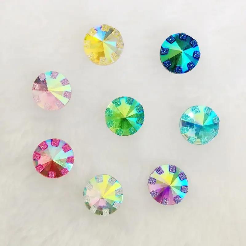 12mm 60 STÜCKE Runde Kristallharz Strasssteine Besatz Flatback Steine und Kristalle Basteln Scrapbook Hochzeitsdekoration Edelsteine -A25