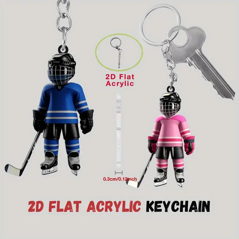 1/5 Eishockeyspieler-Schlüsselanhänger - perfekt für Rucksäcke, Autodekorationen - ideales Geschenk für Eishockey-Enthusiasten und junge Leute