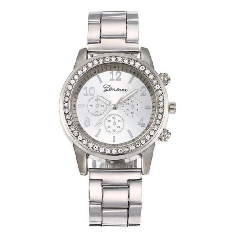 5Pcs/Set Steel Belt Women'S Watch, Fake Three-Eye Women'S Casual Quartz Watch Set (Orange Box)