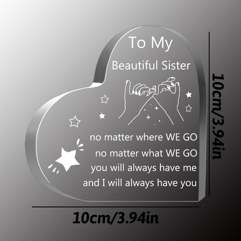 Sister Acrylic Gift - Heartfelt Present for Christmas, Birthday & Mother's Day