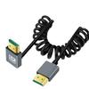 Ultra-Fine HDTV 2.1 Side Elbow Retractable Spring Cable for 8K60Hz/4K120Hz Camcorder and SLR