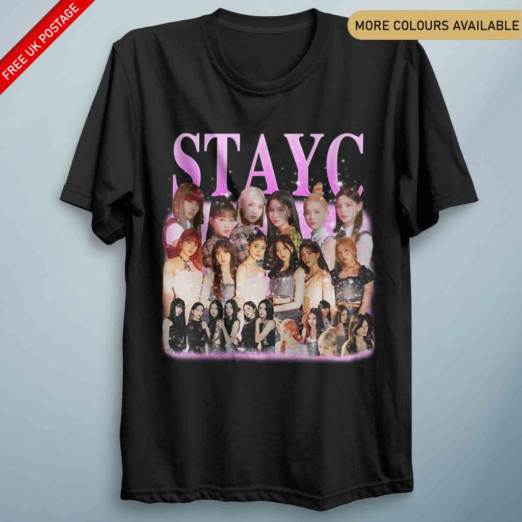 Kpop STAYC Koszulka 90s RETRO Vintage Koszulka Unisex Unisexs Tee Bubble ASAP