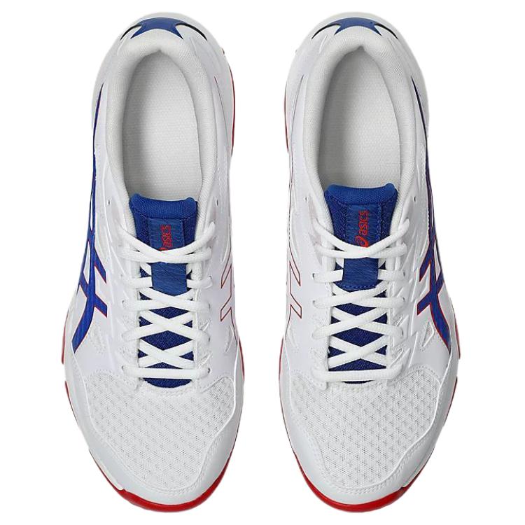 Asics Gel Rocket 11 Abriebfeste Low-Top Trainingsschuhe Herren Weiß Blaue Sneaker 1073A065-105