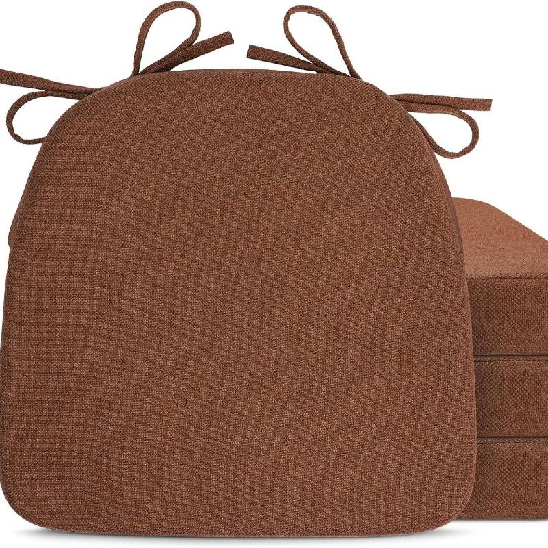 Новая 5 см толщиной Подушка для стула подковообразной формы Однотонная Легко чистится Мягкая Съемная Противоскользящая Простой стиль Домашнее украшение 43x42x5cm 1pc коричневый 1480₽