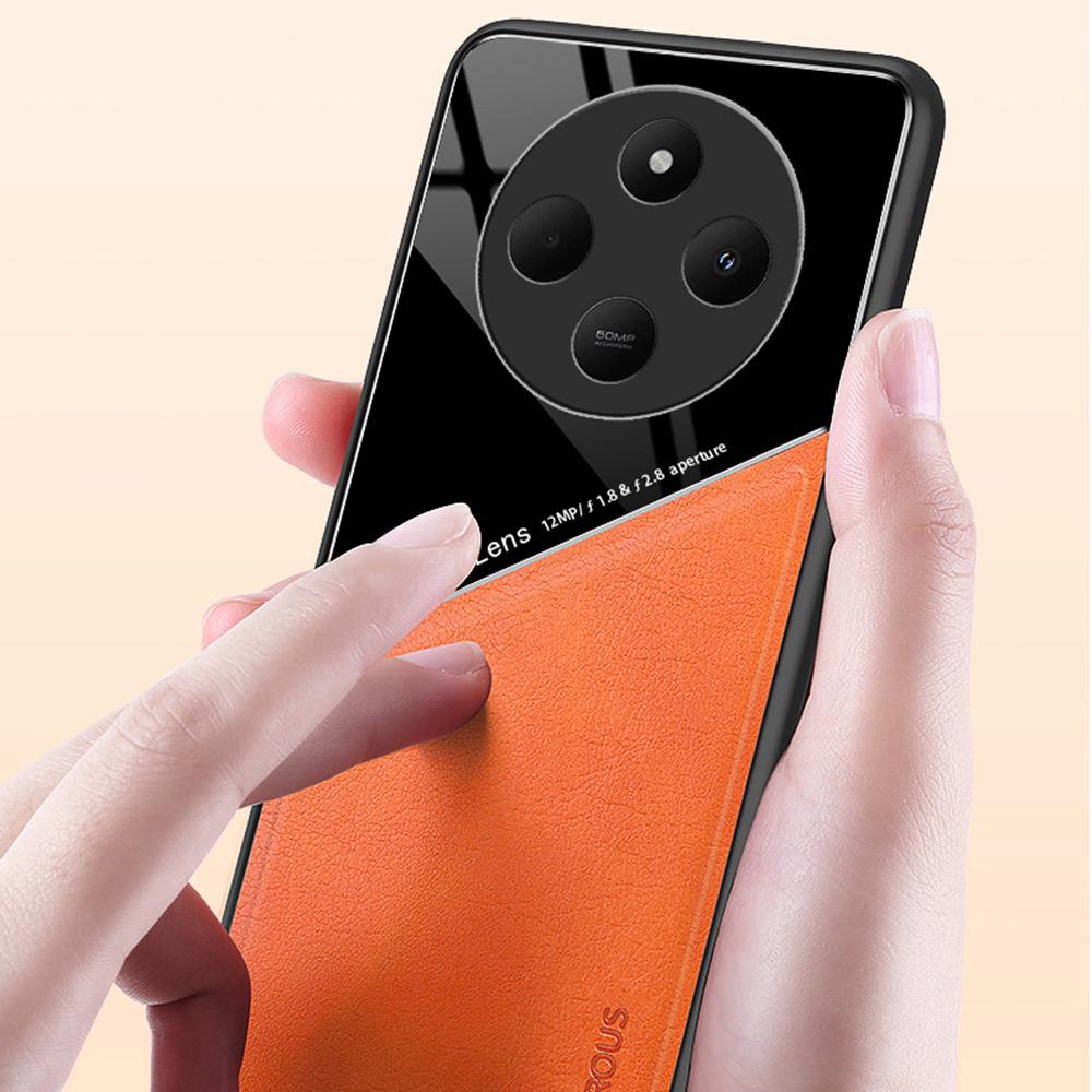 For Xiaomi Poco C75 4G/Redmi 14R 5G/14C 4G Case Leather Coated PC+TPU Phone Back Cover
