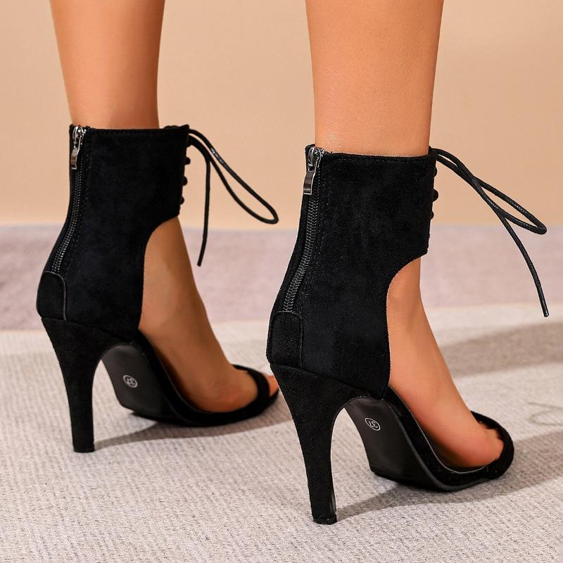 Women Sandals Outdoor Roma Trend Party Dress Stiletto Heels Shoes Sexy Open-toed Shoes Cross Lace-up Designer Sandals for Women