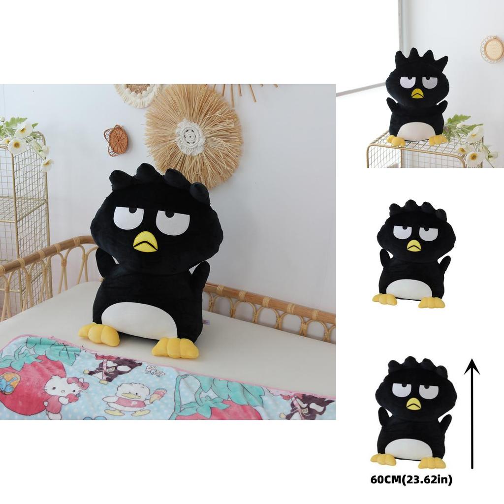 Cartoon Cool Black Penguin Plush Toy With Ultra Soft Short Fur For Kids And Teens