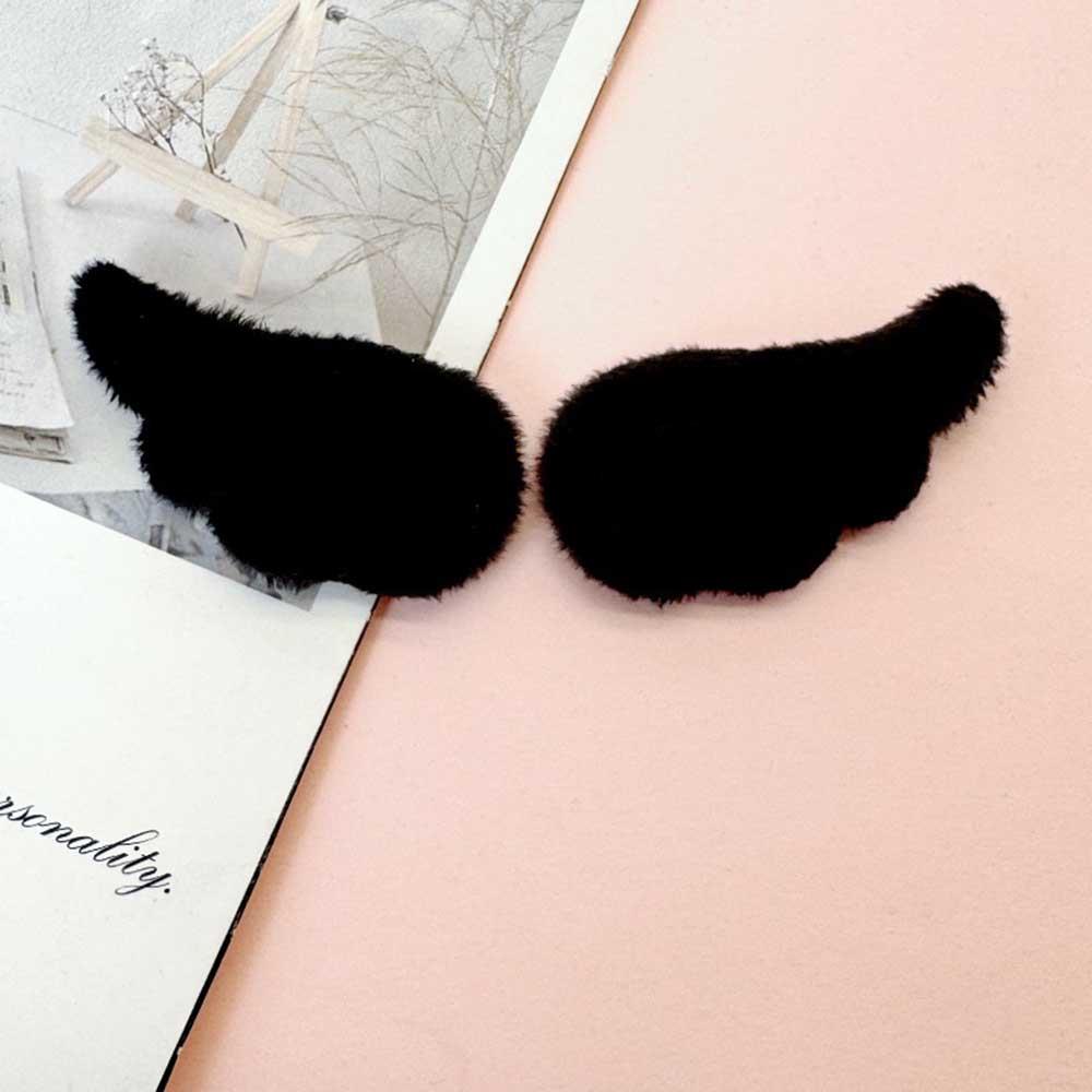 Korean Ins Cute Black And White Angel Wings Pendant Handmade Ornament Patch Brooch Decoration Plush Wing Bag Decoration