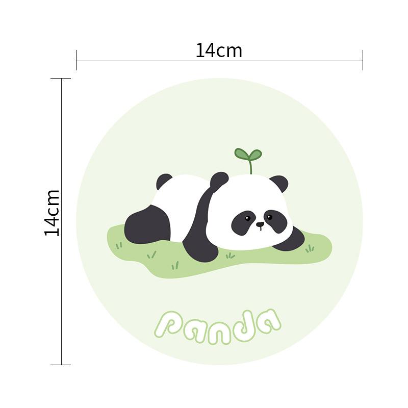 Cute Panda Coasters Waterproof Oil-free Washable Heat Insulation Soft Mats Table Mat Creative Round Non-slip Dinner Plate Cups