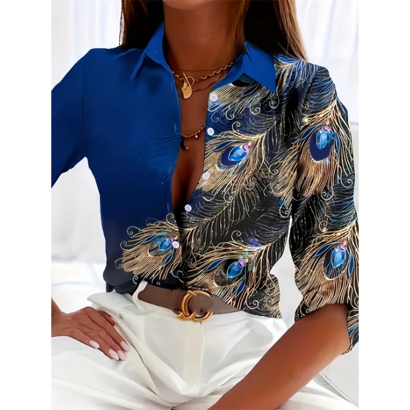 Hot Ladies Shirt 3D Print Long Sleeve Loose Shirts Hawaiian Shirts Fashion and Casual Character Size Comfortable Fabric