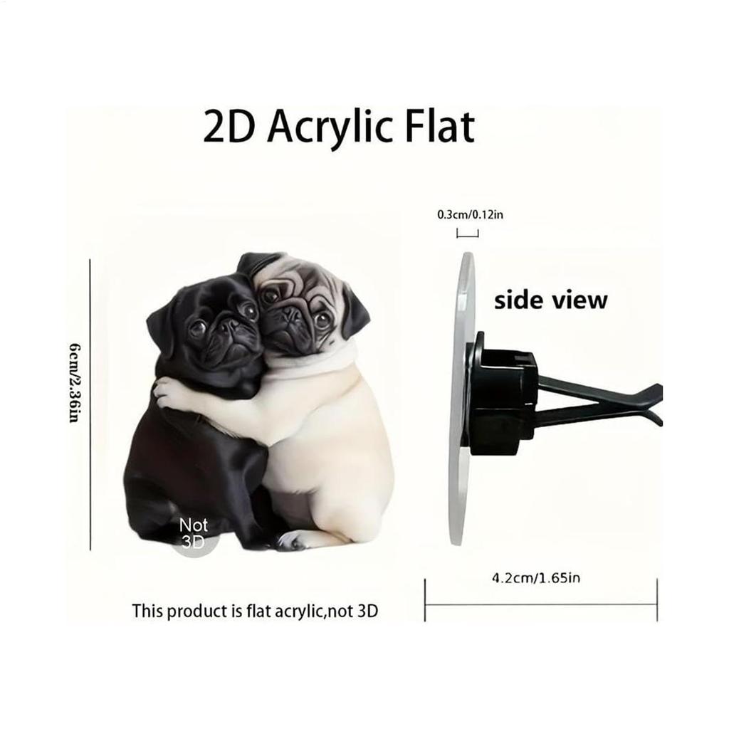Car Vent Air Freshener Decorative 2D Acrylic Dog Shape Auto Scent Diffuser 6 Pieces Car air freshener pug car accessories