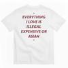 Todo lo que Amo Es Ilegal Caro O Asiático Camiseta Gráfica Algodón Unisexs Unisexs Camiseta Vintage Streetwear