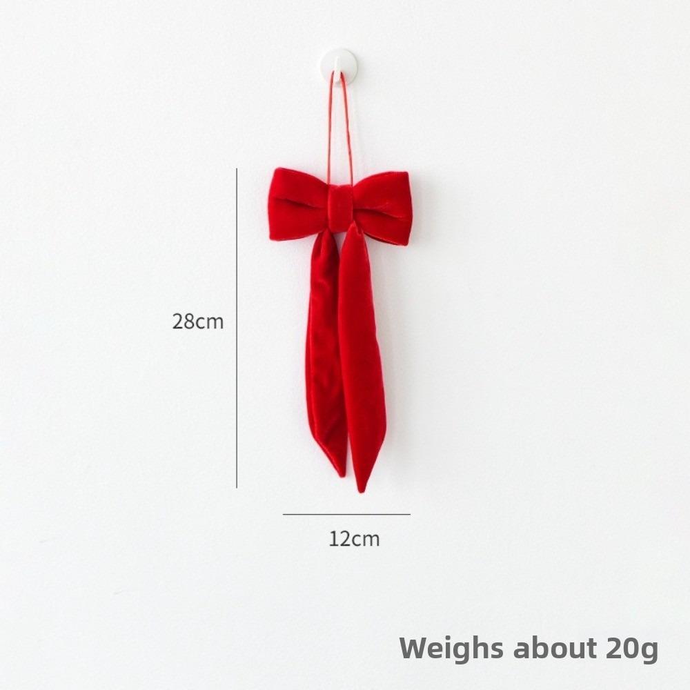 New Bowknot Bowknot Pendant Red Green DIY Xmas Tree Ornament Creative Velvet Xmas Tree Charm Home Decoration