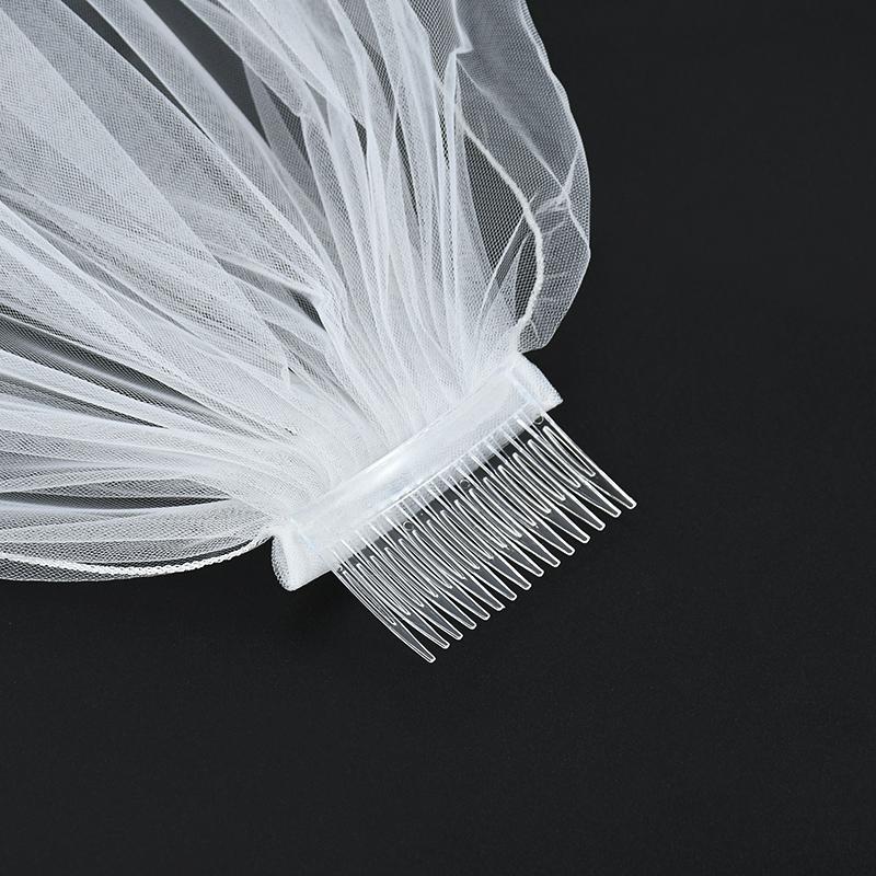 Bride White Tulle Veil With Comb Pearls Wedding Accessories Bachelorette Hen Party Decoration Bridal Shower Photo Props Gifts