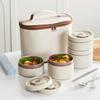 Thermal Food Storage Container 4 Compartment Bentos Box Set with Insulated Lunch Bags for Office School Use