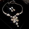 Luxus Perlen- & Diamant-Wassertropfen-Ohrring- & Halsketten-Set - Elegante High-End Damenmode