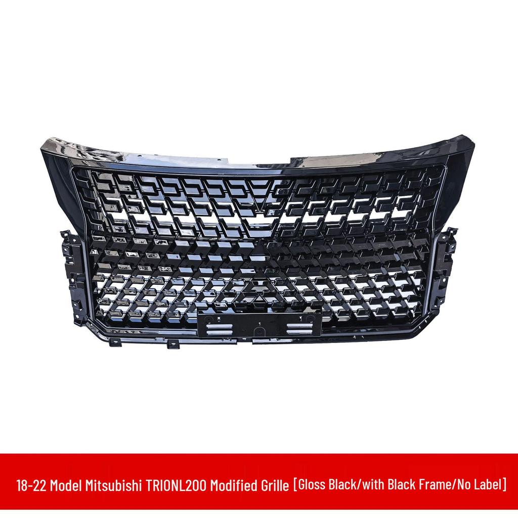 2018-2022 Mitsubishi TRITON L200: Grille, front bumper, air intake mesh, and body kit modifications.