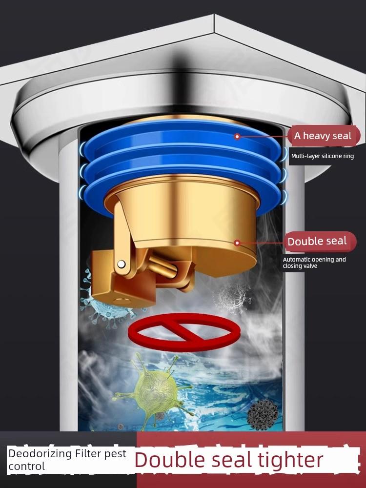 Italian Floor Drain Odor Preventer Large Filter Screen Bathroom Sewer Anti-Odor Sealing Cover Copper Neutral Anti-Odor