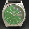 VINTAGE SEIKO 5 AUTOMATIC 7009A JAPAN MENS GREEN COLOR DIAL WATCH A708719-1