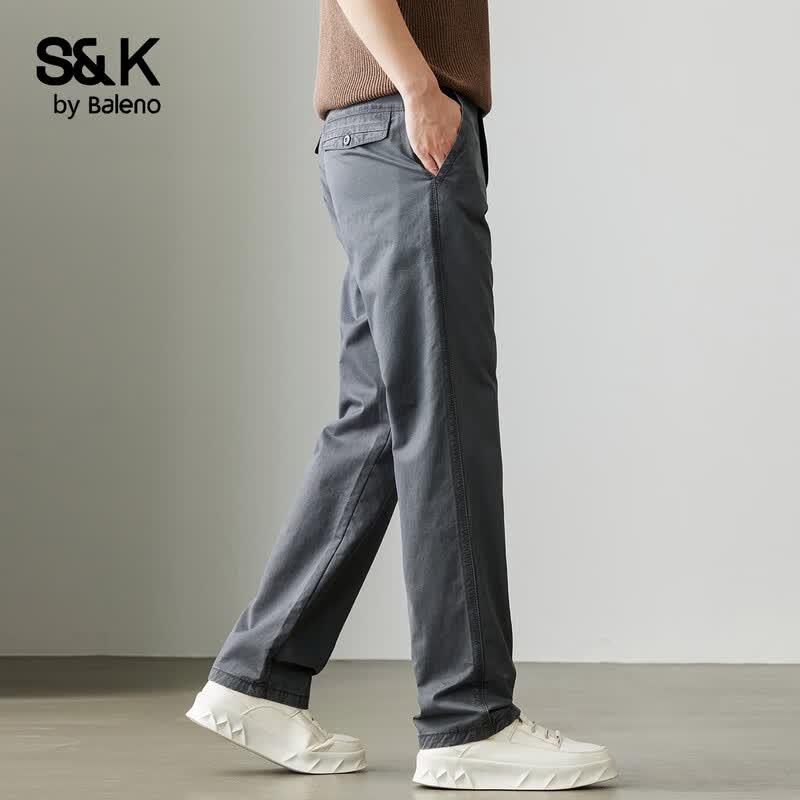 Baleno Men's 2026 Summer Thin Cotton Casual Straight-Leg Pants