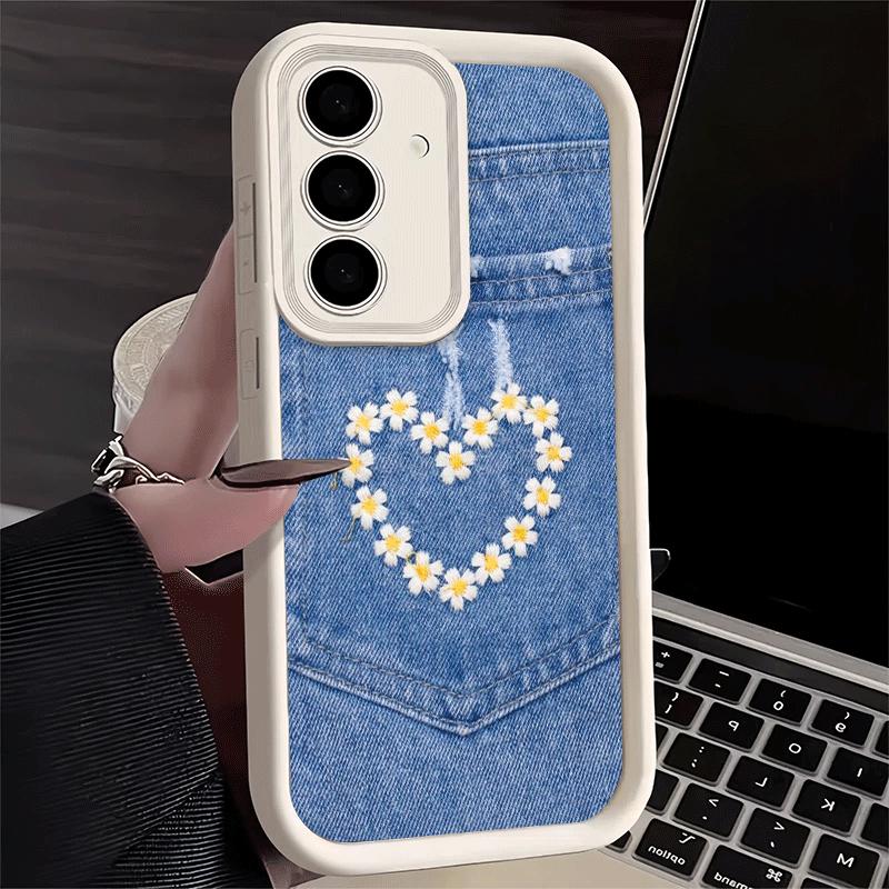 Phone Case for Samsung Galaxy A17 A16 A15 A14 A13 Retro Denim Pattern A56 A36 A26 A55 A35 A25 A54 A34 A24 A53 A33 A23 A07 A06