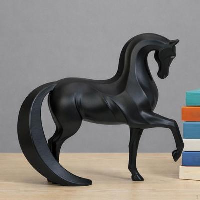 Carved Horse Statue, Animal Figurine, Modern Design, Office Decoration, Craft, Contemporary Art,