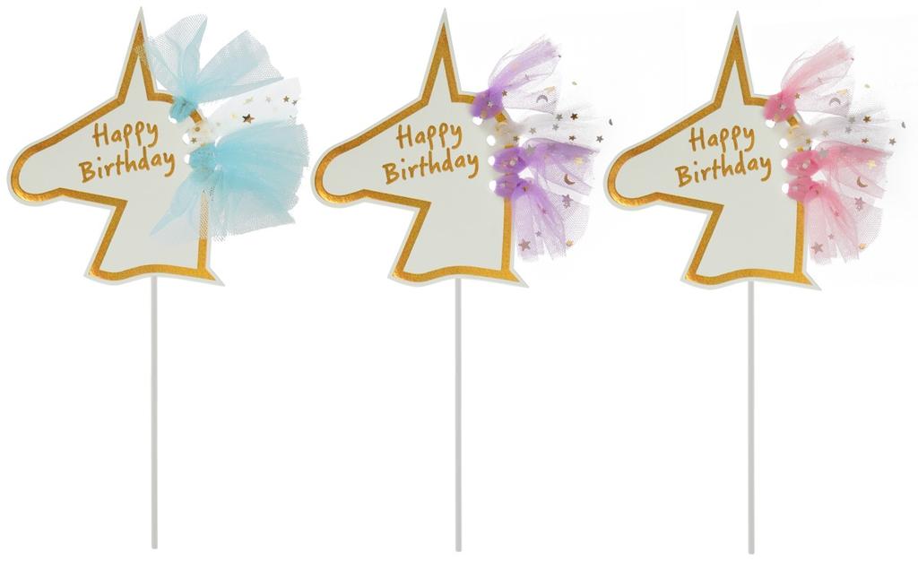 Cake Decoration Unicorn With Mane 5 Pcs 1 Pack