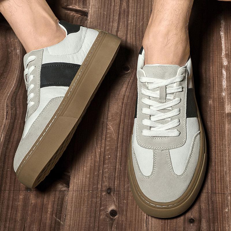 Fashion Stylish Mens Outdoor Sneakers Male Comfortable Skate Shoe High Quality Men Casual Shoes Genuine Leather Men's Walking Footwear