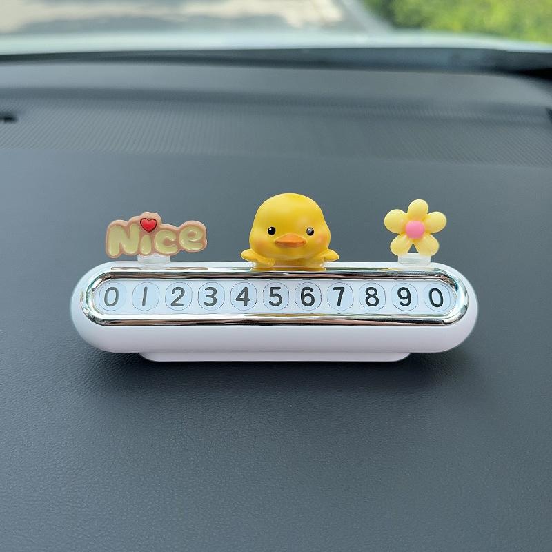 Cute Temporary Parking Phone Number Plate for Car Interior