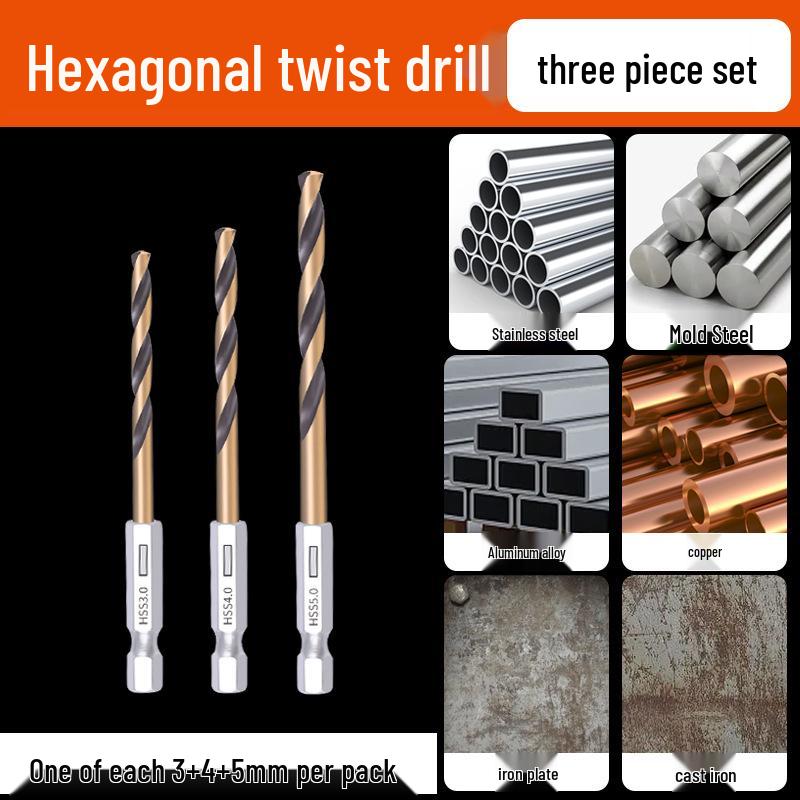 High Hardness Alloy Cobalt Hex Shank Twist Drill Set for Stainless Steel