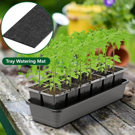 8 Pcs Seeds Starter Tray Mat 24-Cell Replacement Capillary Mats Absorbent Self Watering