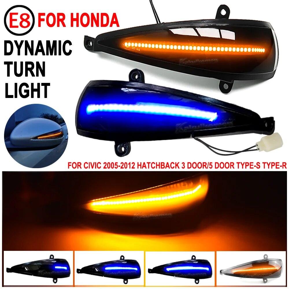 Pisca-pisca dinâmico para Honda Civic 8th Hatchback Coupe LED Indicador de seta de direção e espelho 2005 up FA1 FD1 FD2 FN2