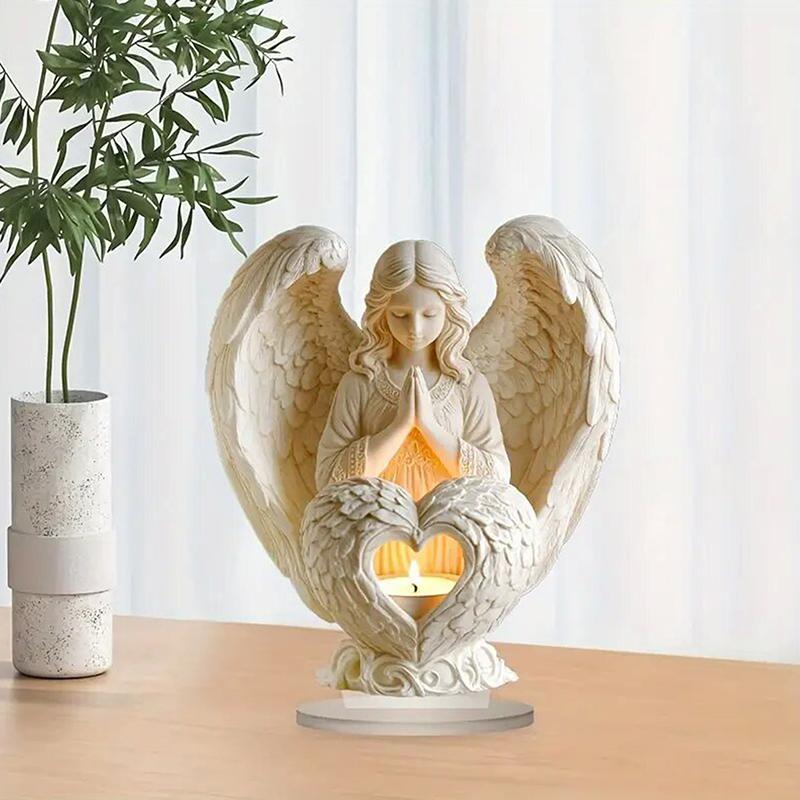 2D Flat Angel Ornament Christmas Decorative Statue White Acrylic Angel Statue Christmas Ornament Purity Symbol Home Decor