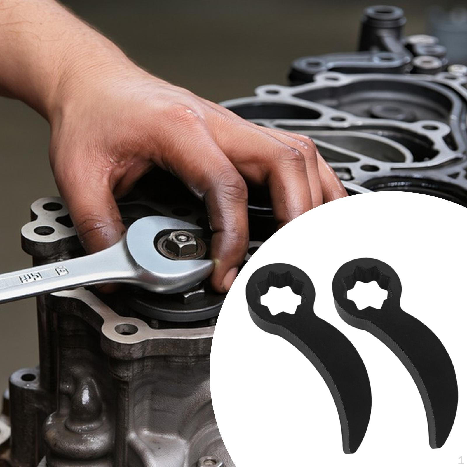 

2 Pieces Wrench Adapter Heads Car Repairing Effort Saving Solid Rustproof Half Shaft Dissembling Plum Blossom Style