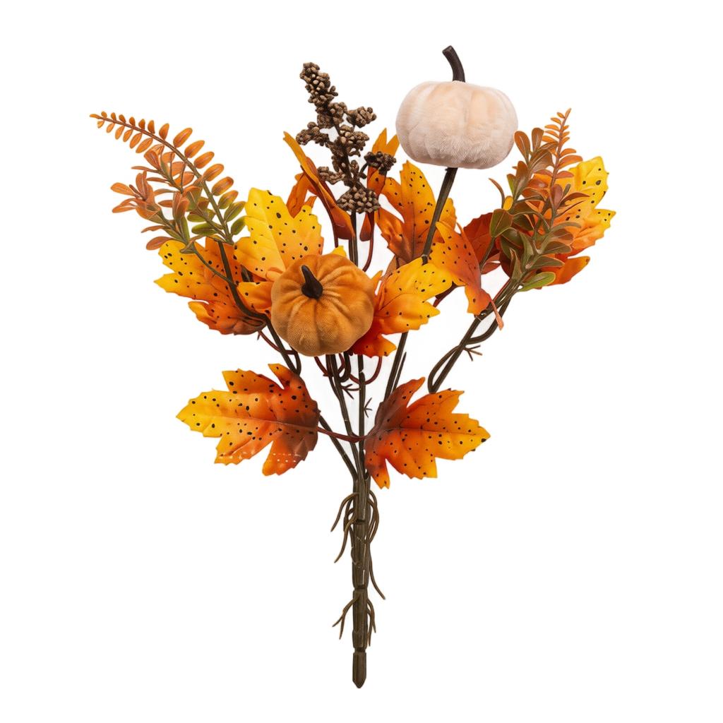 12pcs Fall Floral Picks 7 5 9 5 Inch Pumpkin Picks Maple Leaf Stems Artificial Fall Flower for Halloween Thanksgiving DIY Table Centerpiece Home Decor