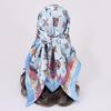 90x90CM Imitation Silk Square Scarf – Women's Striped Color Block Shawl, European & American Style