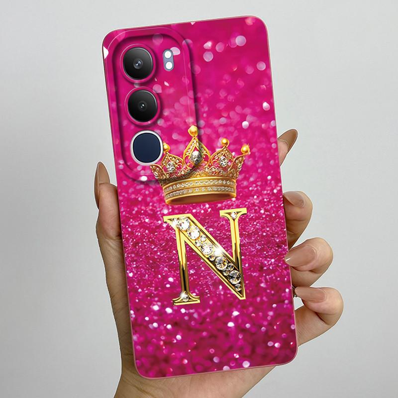 Pro Vivo Y19s 4G Pouzdro Koruna Počáteční Písmeno Měkký Silikonový Ochranný Zadní Kryt Pro Vivo V2419 Coque pro VivoY19S Y 19 s Fundas