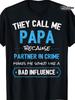 Funny Grandpa Papa Partner In Crime Dad T-ShirtMen's Plus Size Same Style for
