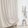 Waterproof Tassel Lace Shower Curtain with Floral Design