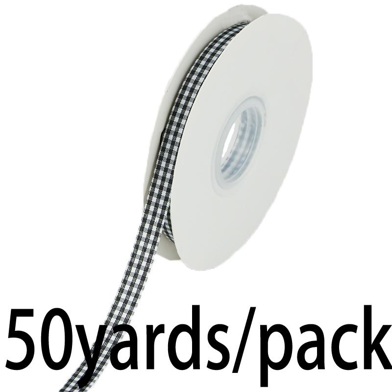 (50 Yards/roll) Width 1Cm Grid Ribbon Diy Gift Decoration Belt Hairclip Bow Design Diy