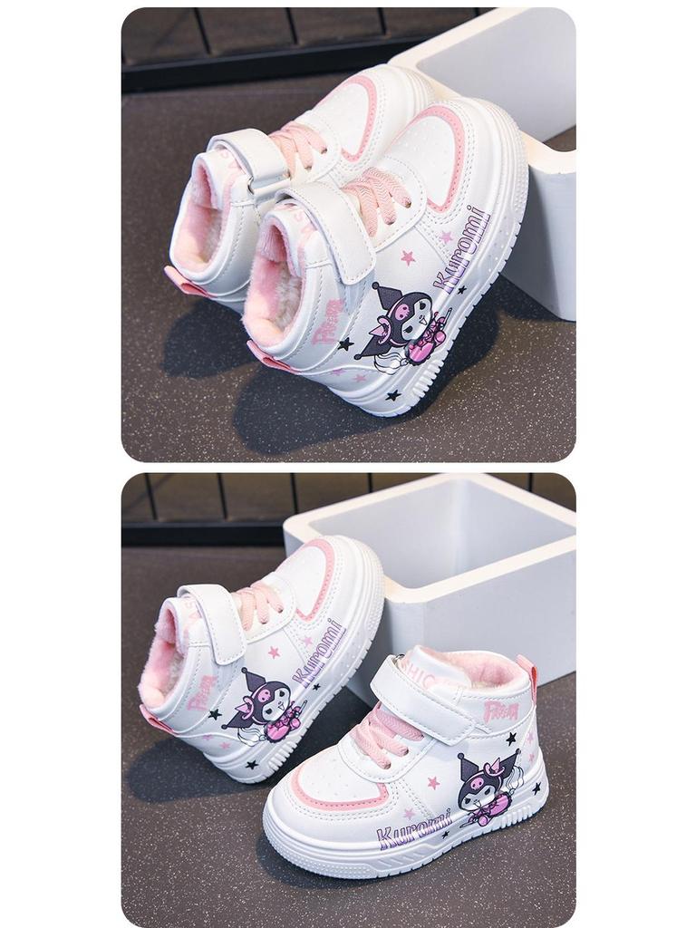 2025 Kinder High-Top Sportschuhe: Herbst/Winter Stil für Jungen, Cartoon-Leder für Mädchen, Bequeme Freizeitsneaker mit weicher Sohle