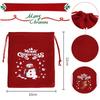12Pcs Red Christmas Velvet Bags Drawstring Santa Gift Pouch Candy Snack Wrapping Bag Christmas Wedding Party Favors Decoration