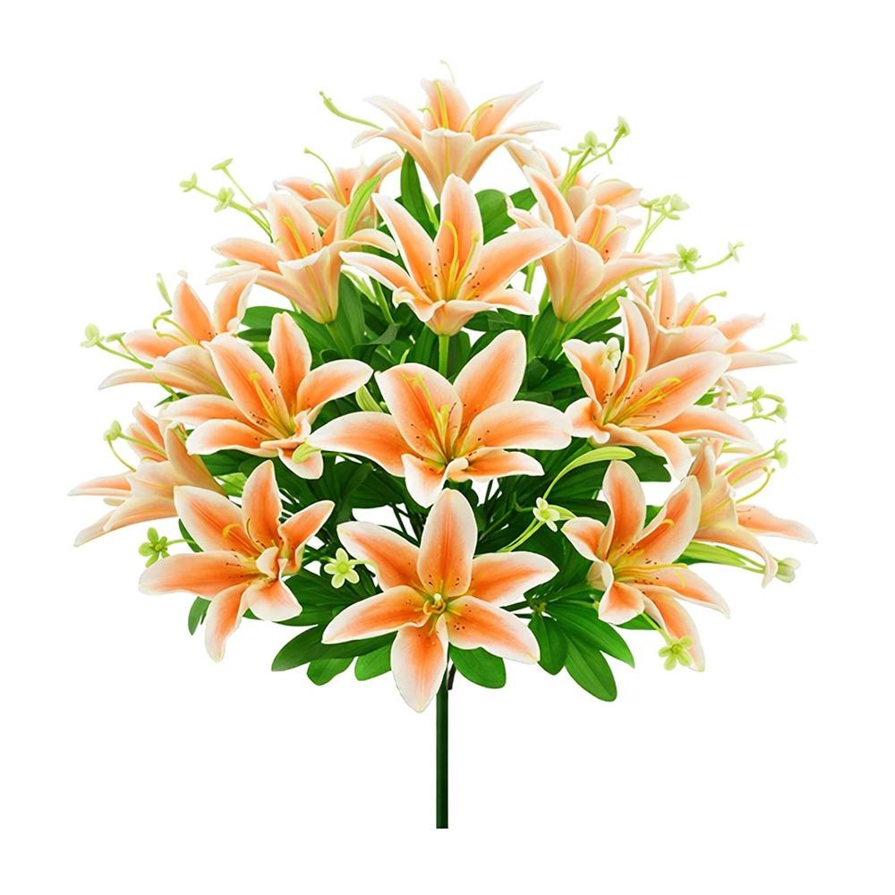 Fashion 18 Heads Artificial Lilis DIY Flower Realistic Simulation Flowers Plastic Multicolor Artificial Flowers Home Decoration