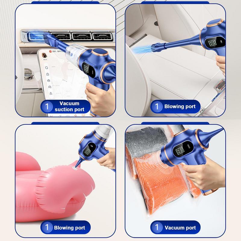 Car Vacuum 120W Cordless Vacuum Small For Car High Suction Power Handheld Power Display Vacuum Rechargeable Mini Cleaner
