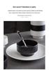 Black and White Ceramic Rice Bowl - Rock Texture Household Tableware for Soup, Salad, Dessert