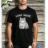 2026 New Unisex Funny Cute Cat Loaf Mode Lazy Cat Graphic Short Sleeve Tee Soft Cotton Vintage Casual Summer Top For Pet Fans