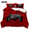 Game Duvet Cover Set Modern Black Gamer Video Game Controller Bedding Set Console Action Button Queen King Polyester Quilt Cover