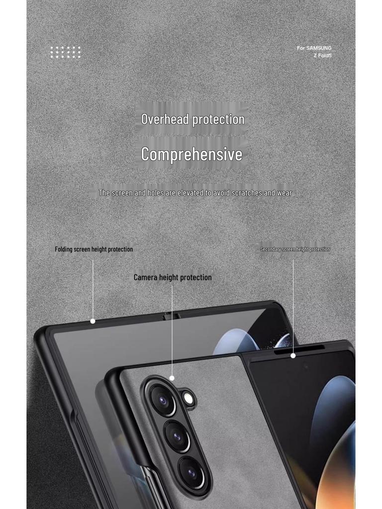 Samsung Z Fold 7 Sheepskin Leather Texture Case - Soft, Foldable, Anti-Scratch